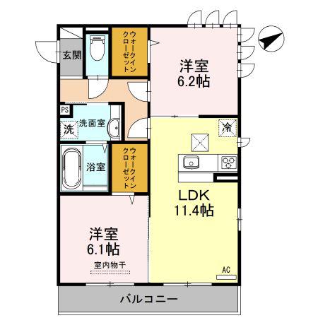 REGALO(2LDK/1階)の間取り写真