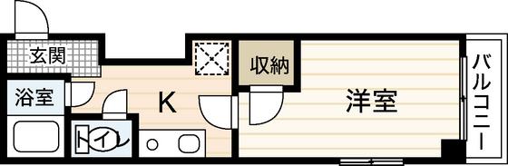 エンゼルハート(1K/5階)の間取り写真