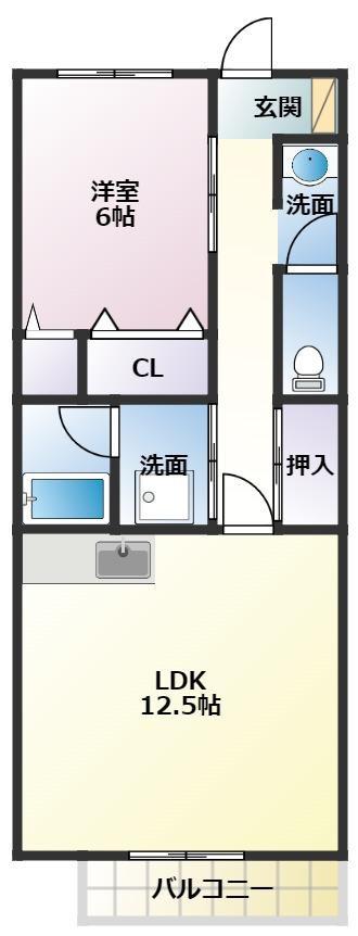 ベルバランセ鷹(1LDK/2階)の間取り写真