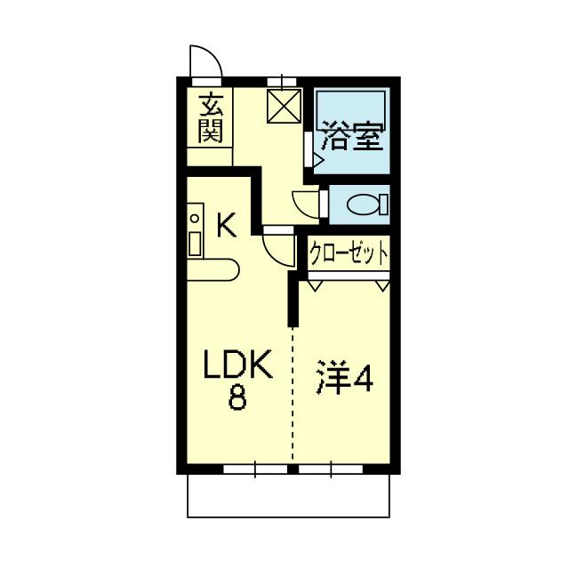 ハイム・エクセレント・ヨコテ(1LDK/1階)の間取り写真