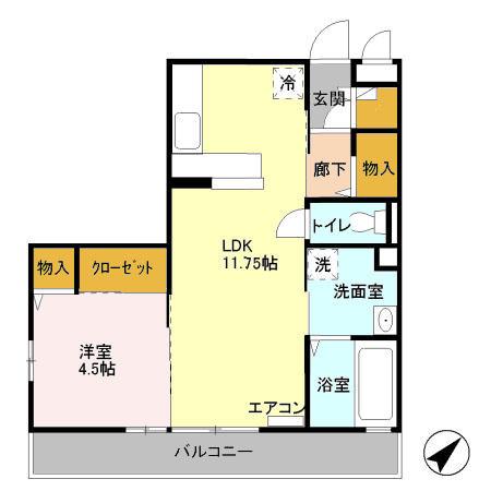 エテルノ(1LDK/3階)の間取り写真