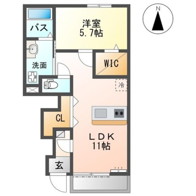 GRANDEUR MILANO(1LDK/1階)の間取り写真