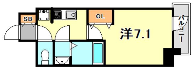 フレシール昭和通(1K/8階)の間取り写真