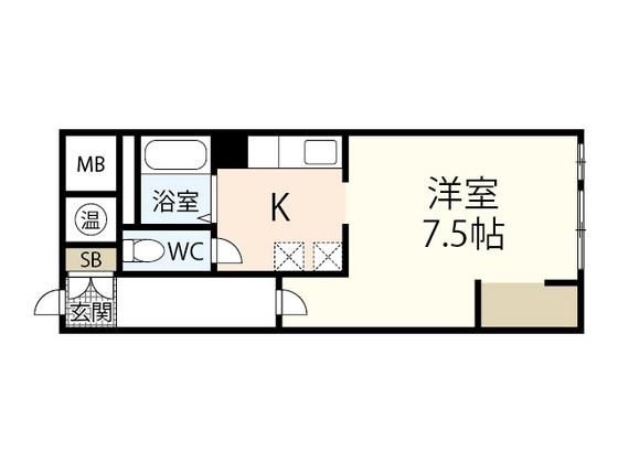 舟入コータース(1K/7階)の間取り写真