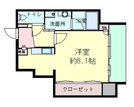 クレール十三(1K/4階)の間取り写真