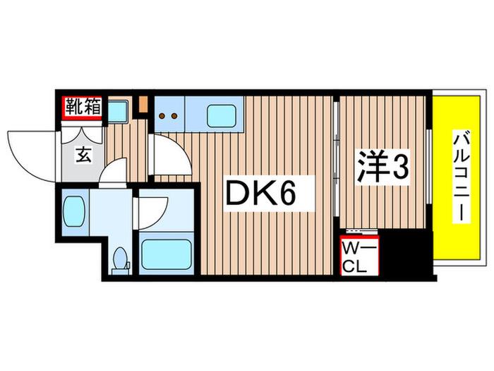 アーバネックス深川木場(1DK/14階)の間取り写真