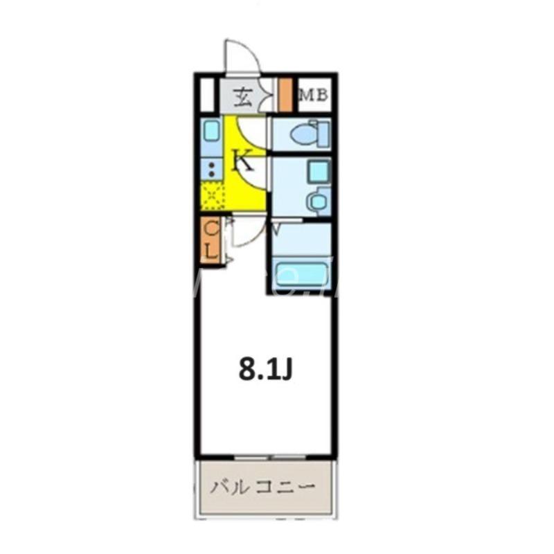 アドバンス新大阪3(1K/8階)の間取り写真