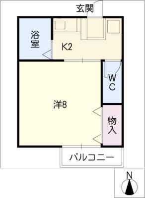 メゾン・ラポール C棟(1K/2階)の間取り写真