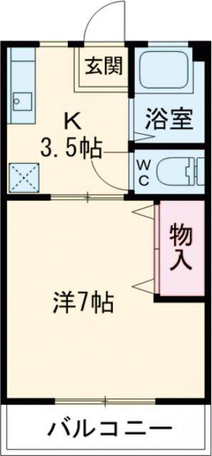 メゾン武蔵(1K/1階)の間取り写真