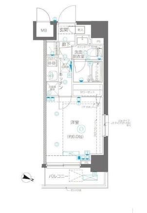 AELL横浜吉野町(1K/7階)の間取り写真