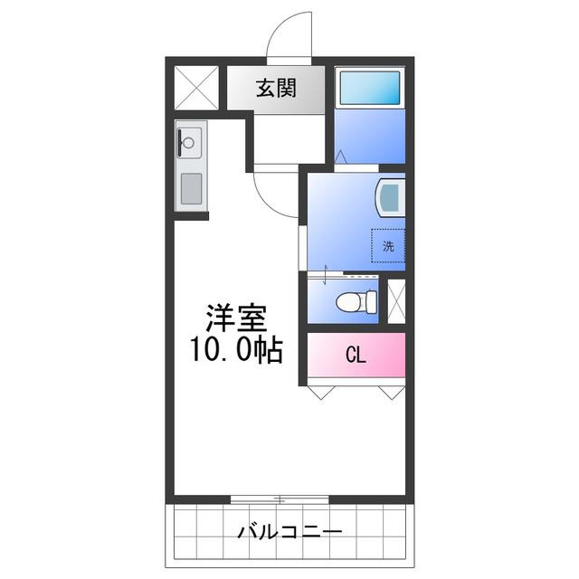 マヒナ イズミ(ワンルーム/3階)の間取り写真