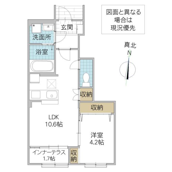LOULOU(1LDK/1階)の間取り写真