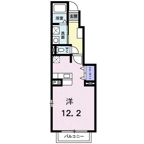 グレイスフルB(ワンルーム/1階)の間取り写真