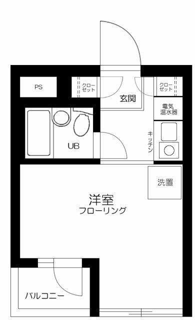 マリオン板橋(1K/3階)の間取り写真