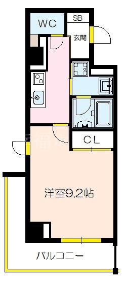 ロイヤルパークヒルズうめきた(1K/2階)の間取り写真
