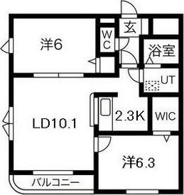 イルマーレ(2LDK/3階)の間取り写真