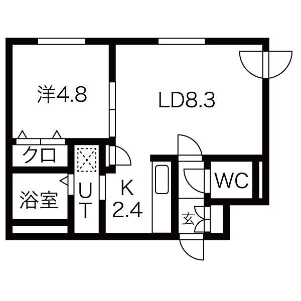 FELSENII(1LDK/1階)の間取り写真