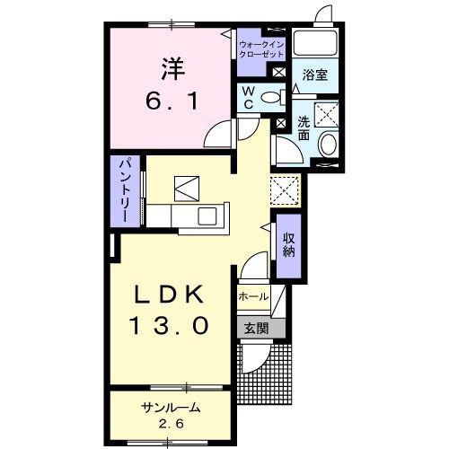 エテルナ(1LDK/1階)の間取り写真