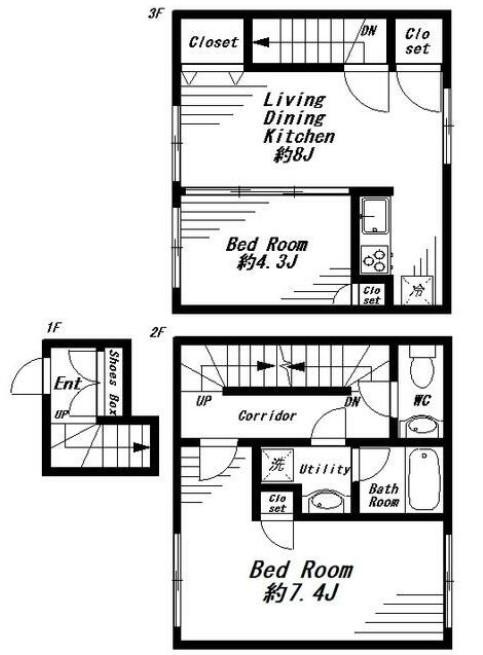 BEVERLY HOMES 神宮前 AP ビバリーホームズ神宮前AP(2LDK/2階)の間取り写真