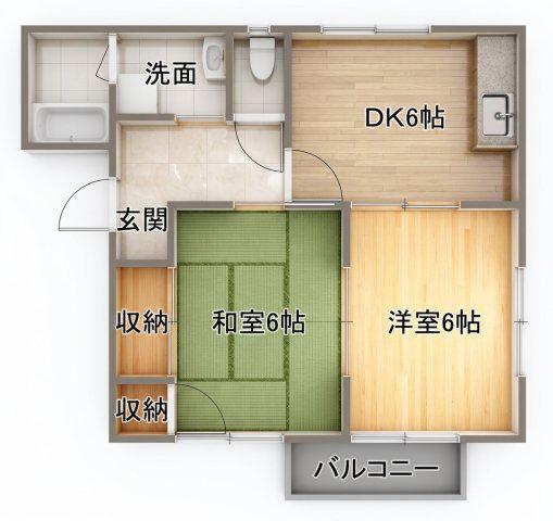 セフィラ水明(2DK/1階)の間取り写真
