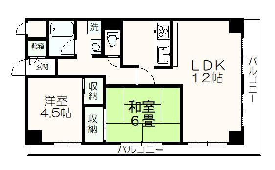 ベルファーム(2LDK/5階)の間取り写真