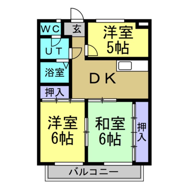ヴィラヴィスタ(3DK/1階)の間取り写真