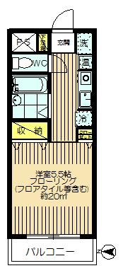 ジュネス桜ヶ丘(ワンルーム/3階)の間取り写真
