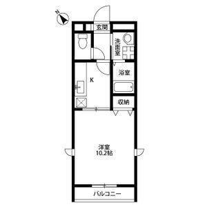 アンプルールクラージュSIMADA(1K/2階)の間取り写真