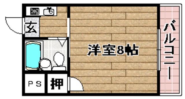 フラットピア88(1K/5階)の間取り写真