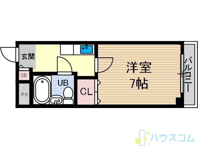 安田第3ビル(1K/5階)の間取り写真