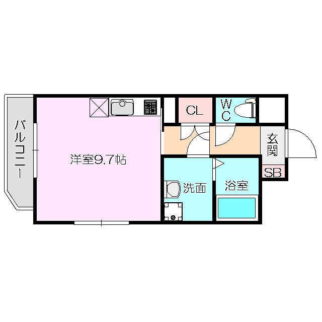 グローブ上新庄(ワンルーム/6階)の間取り写真