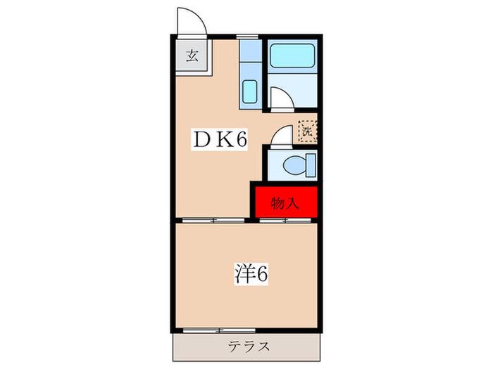 エコーハイツA(1DK/1階)の間取り写真