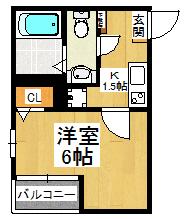 CORDEA船橋ノース(1K/2階)の間取り写真