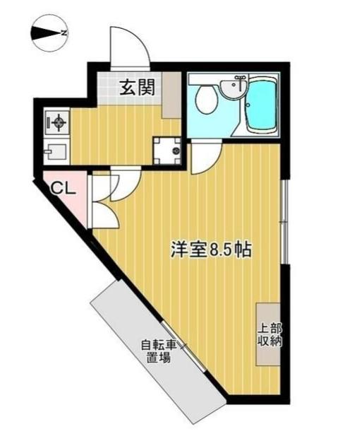 プレミール日吉(1K/1階)の間取り写真