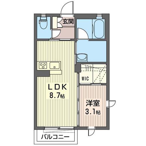 アミコート(1LDK/2階)の間取り写真