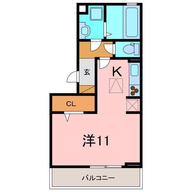 カーサコモド(ワンルーム/1階)の間取り写真