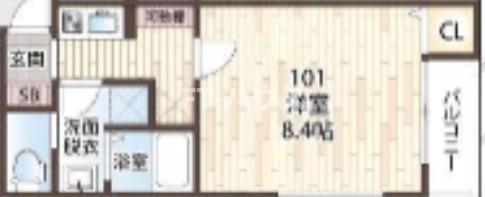 アルファリンデン(1K/1階)の間取り写真
