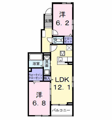 PEANUTS(2LDK/1階)の間取り写真