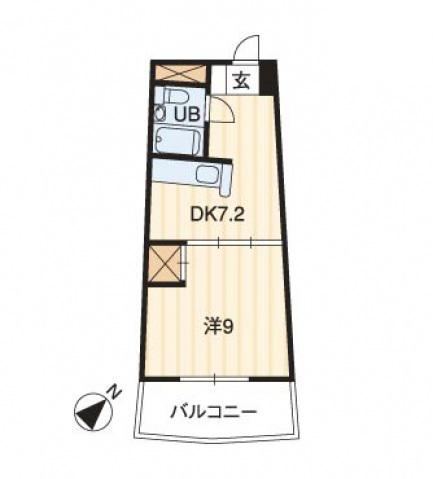 エクセルメゾン岡山(1DK/3階)の間取り写真