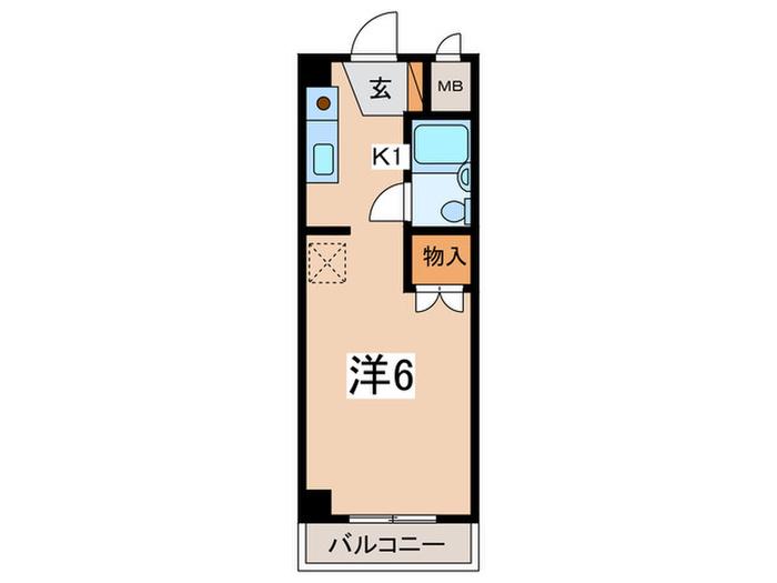 ハーベスト壱番館(ワンルーム/2階)の間取り写真