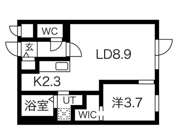 北斗エンブレム札幌(1LDK/3階)の間取り写真