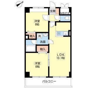 千船ローズマンション(2LDK/3階)の間取り写真