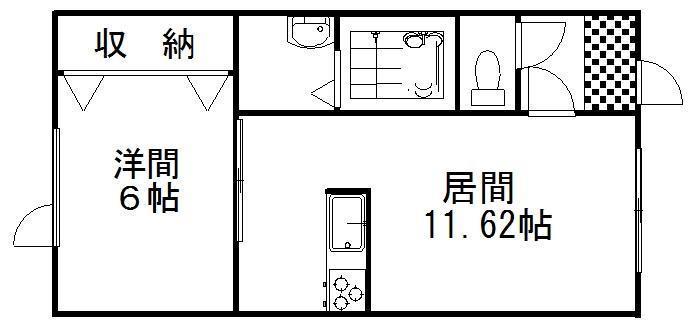 ブリリアント5(1LDK/2階)の間取り写真