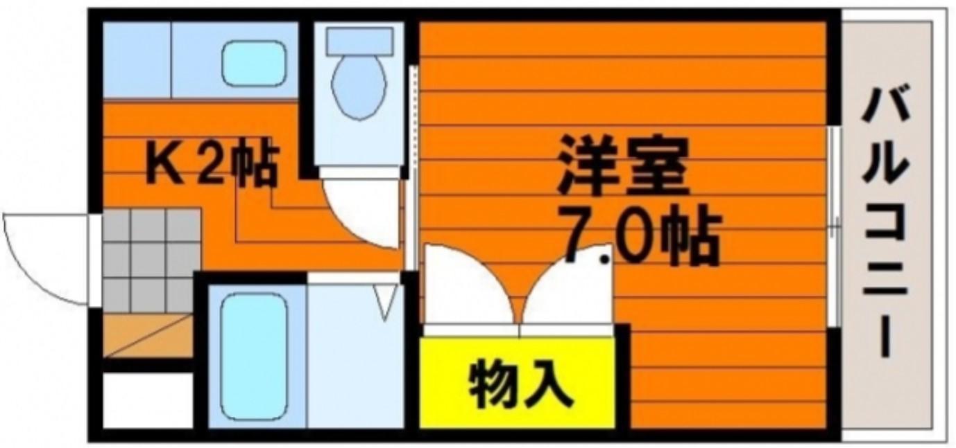 ラ・パルテール福富 壱番館(1K/4階)の間取り写真