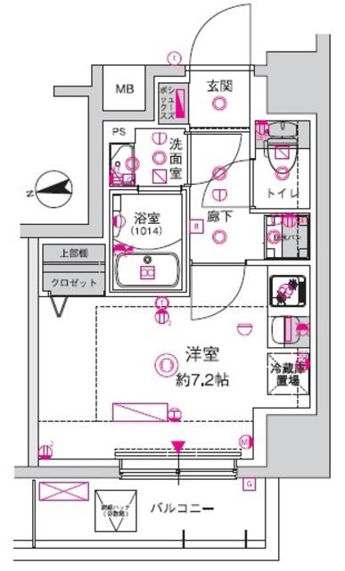 CREST TAPP川崎港町(ワンルーム/6階)の間取り写真