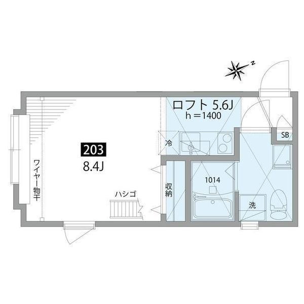 CIEL浜田山 2F(ワンルーム/2階)の間取り写真