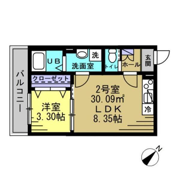 エージェイ南柏サウス1(1LDK/1階)の間取り写真