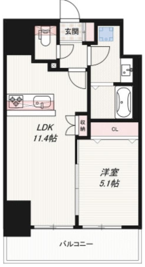 RIDGE王子神谷(1LDK/3階)の間取り写真