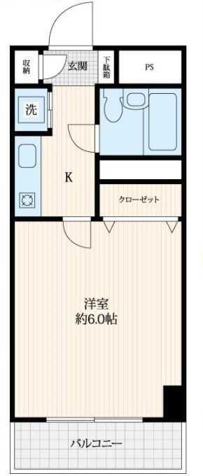 ラカータ川越(1K/2階)の間取り写真