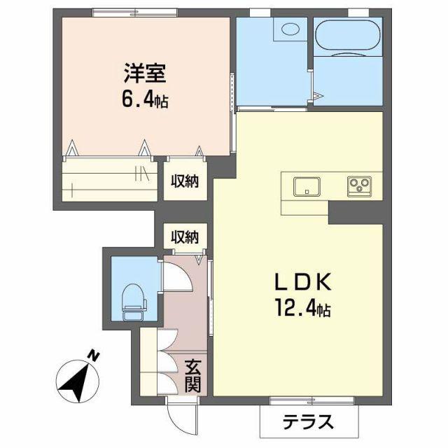 シャーメゾン・トレニア(1LDK/1階)の間取り写真